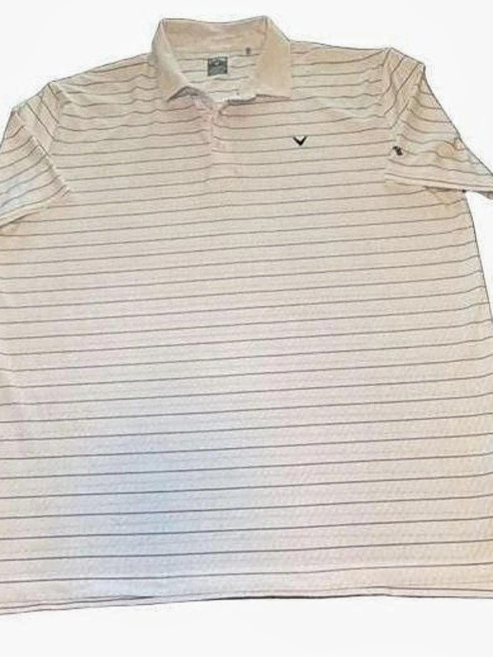 Callaway Polo Shirt Mens Size XXL White Striped Opti-Dri Golf New Without Tags